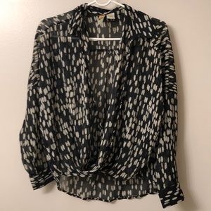 Sheer open front blouse